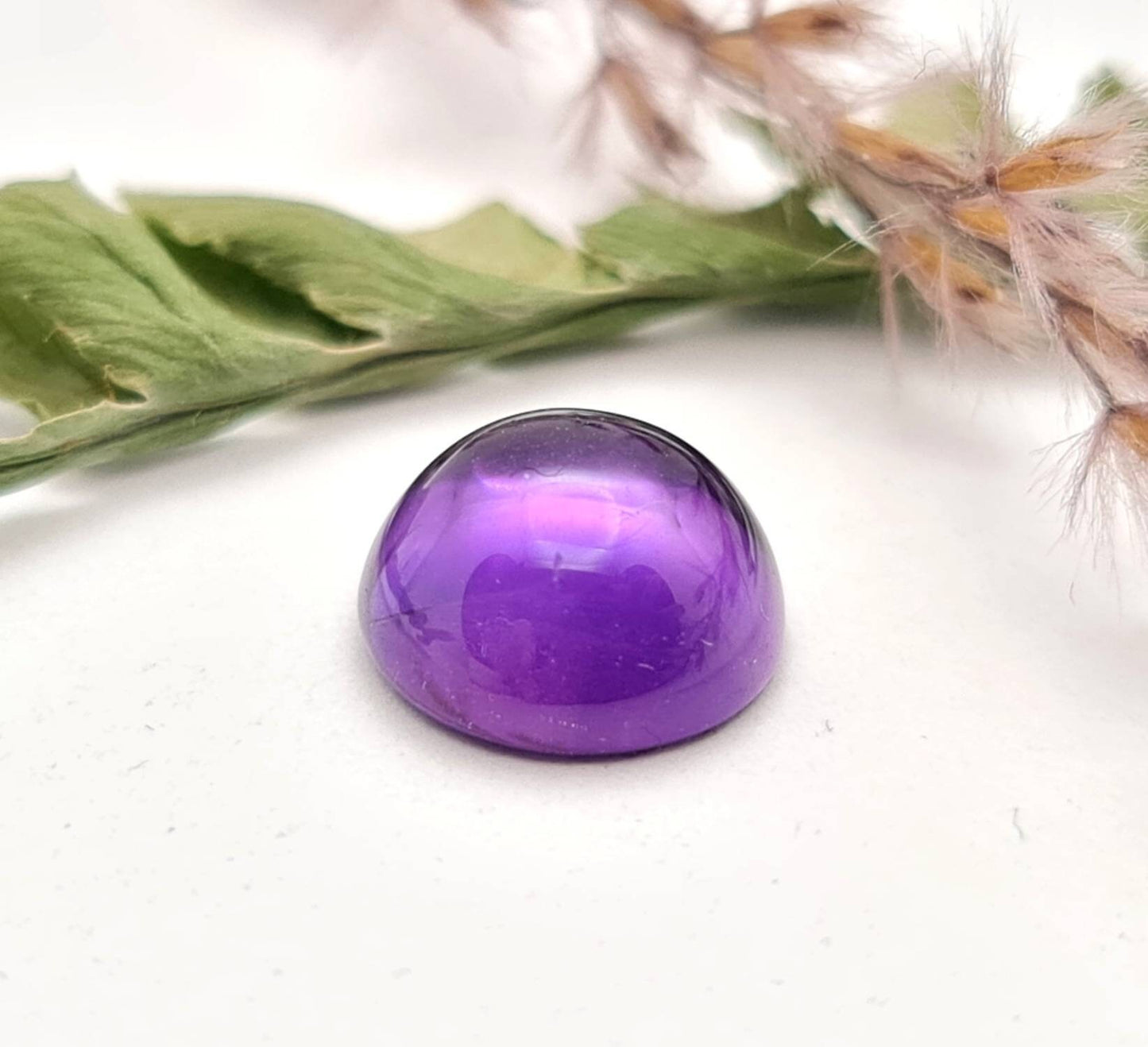 Echter violetter Amethyst Cabochon rund lila 10mm 3,78ct (Nr.744)