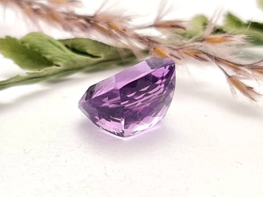 Echter facettierter Amethyst Rechteck lila violett 11,4x11,2 mm 6,94ct (Nr.747)