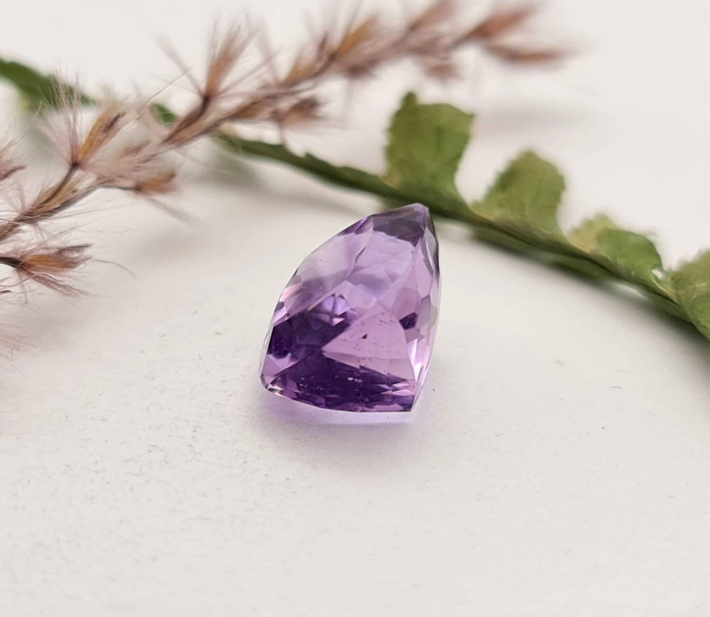 Echter facettierter Amethyst Rechteck lila violett 12x10mm 6,68ct (Nr.760)