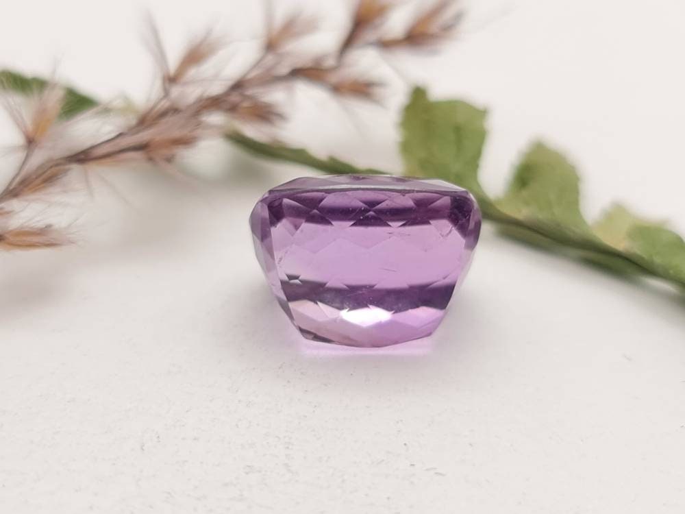 Echter facettierter Amethyst rechteck lila violett 12,6x10,8mm 7,61ct (Nr.761)