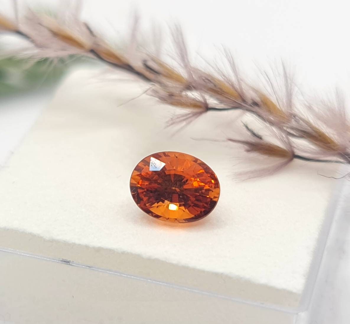 Feiner ovaler Mandaringranat facettiert orange 6,7x5,1mm 1,24ct (Nr.464)