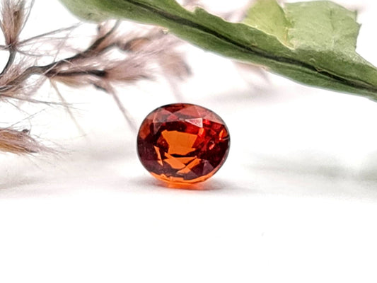 Facettierter ovaler Mandaringranat Spessartin orange 5,1x4,5mm 0,88ct (Nr.492)