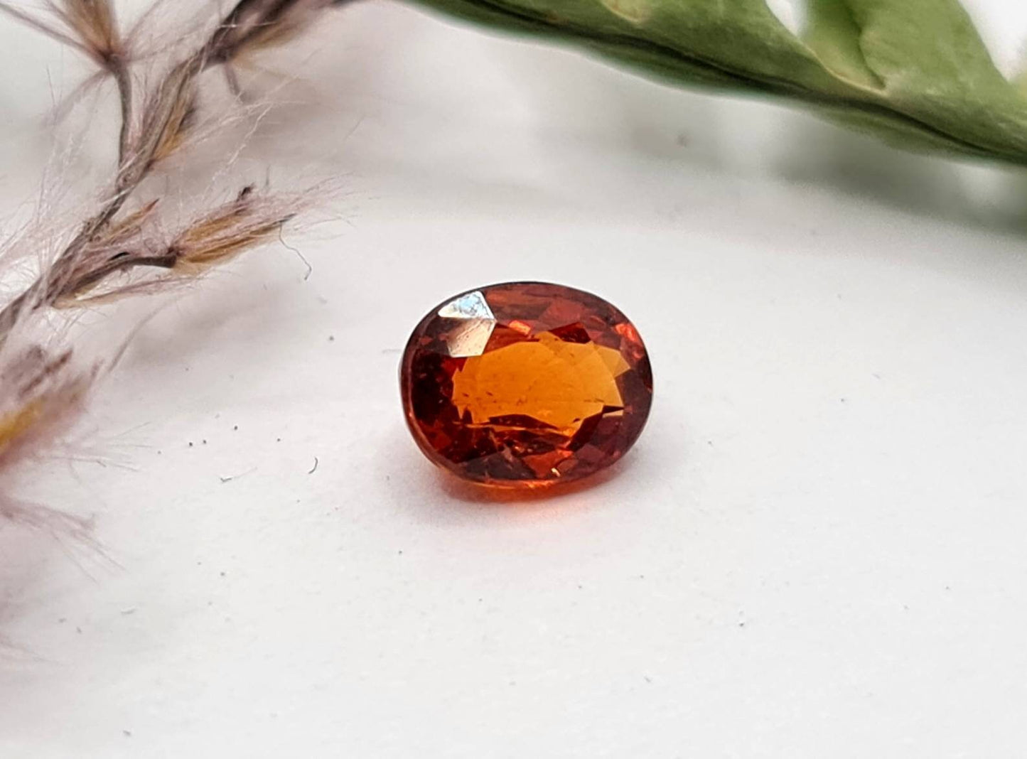 Oval facettierter Mandaringranat Spessartin orange 6,3x4,7mm 0,99ct (Nr.499)