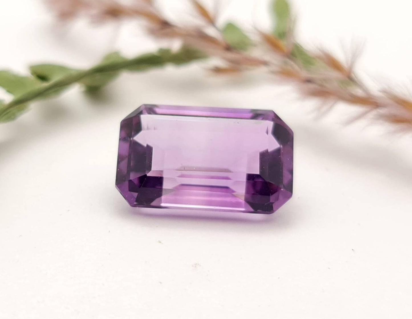 Echter facettierter Amethyst Rechteck, Oktagon violett lila 17x11mm 10,6ct (Nr.835)