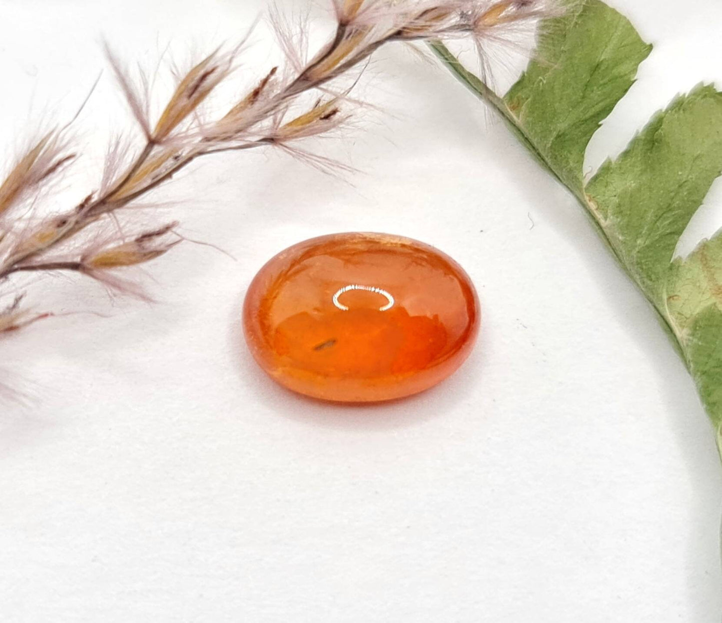 Orangefarbenes Mandaringranat Cabochon, oval Spessartin 11,2x8,1mm 4,06ct (Nr.521)