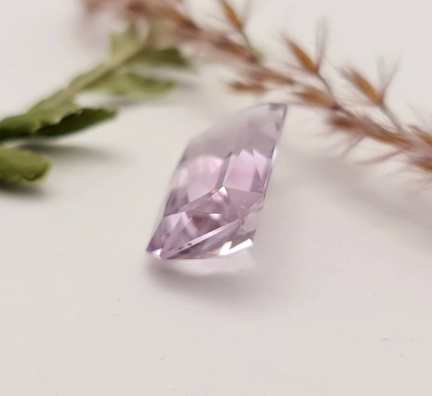 Echter facettierter Amethyst rechteck , violett lila rosa 18,5x11,3mm 10,8ct (Nr.869)