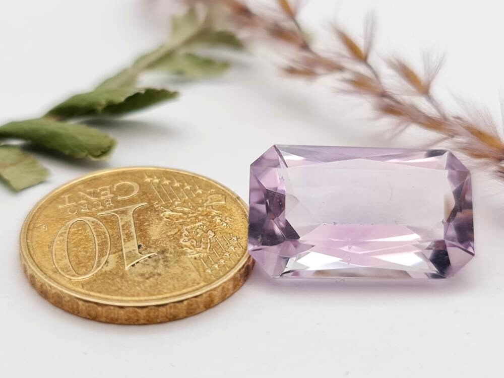 Echter facettierter Amethyst rechteck , violett lila rosa 18,5x11,3mm 10,8ct (Nr.869)