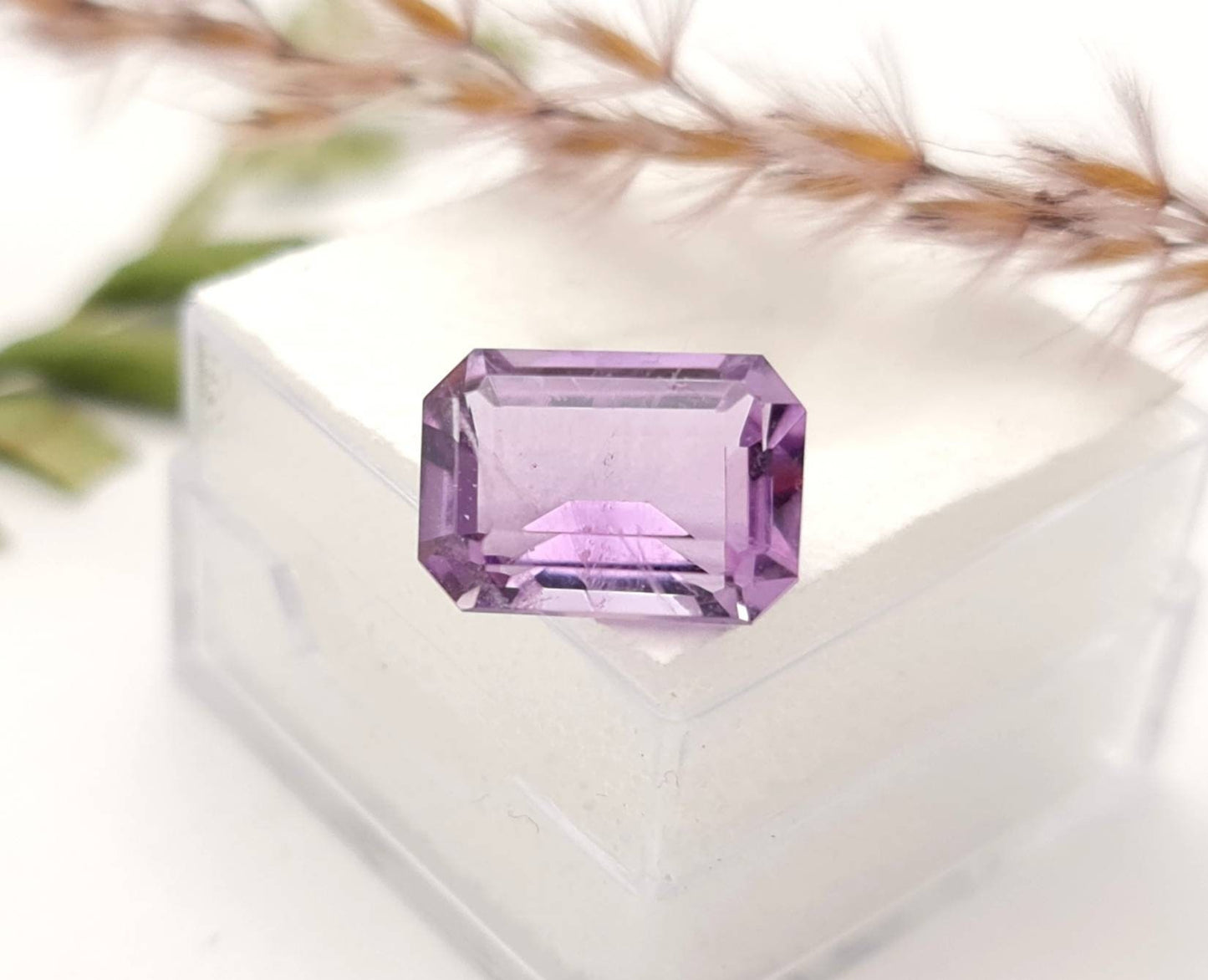 Echter facettierter Amethyst rechteck , violett lila 12x8,5mm 4,74ct (Nr.889)