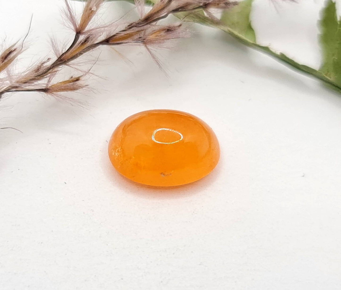 Orangefarbenes ovales Mandaringranat Cabochon Spessartin 11,1x8,5mm 5,62ct (Nr.561)