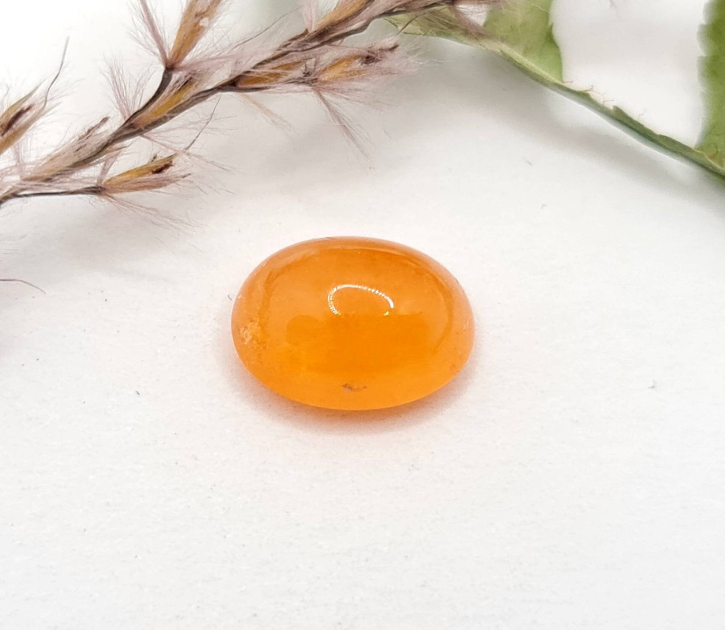 Orangefarbenes ovales Mandaringranat Cabochon Spessartin 11,1x8,5mm 5,62ct (Nr.561)