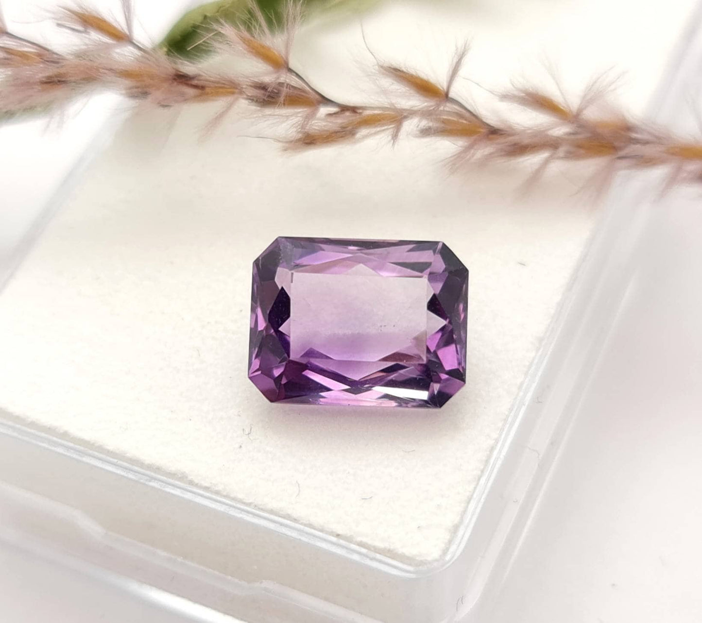 Echter facettierter Amethyst lila Oktagon violett 13x10mm 7,2ct (Nr.914)