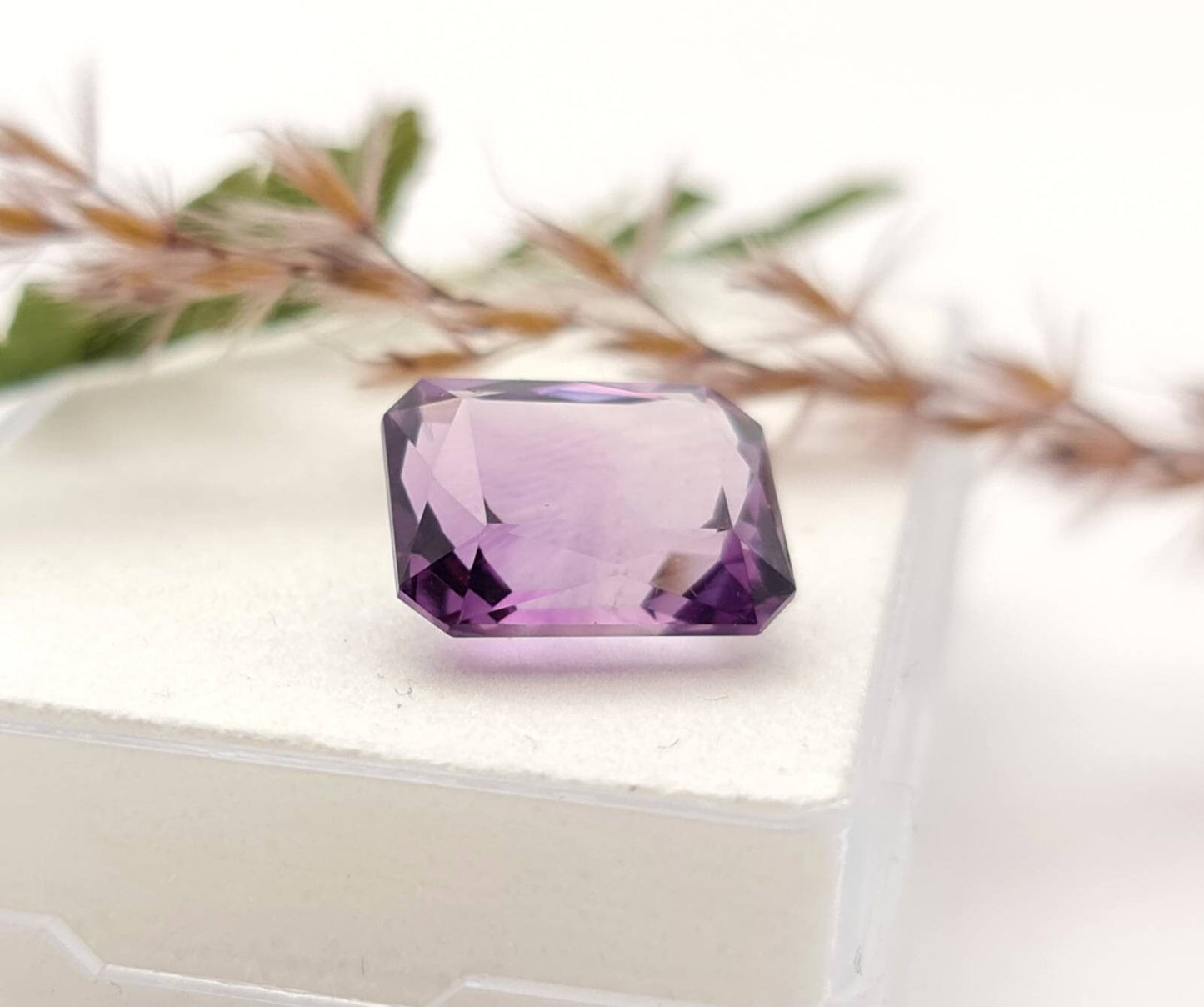 Echter facettierter Amethyst lila Oktagon violett 13x10mm 7,2ct (Nr.914)