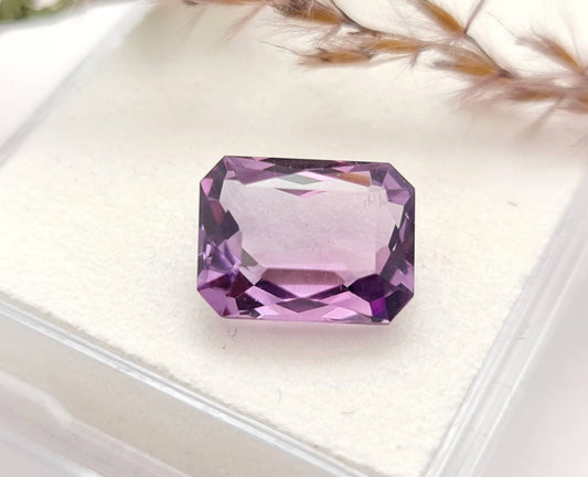 Echter facettierter Amethyst Oktagon lila violett 13x9,8mm 6,5ct (Nr.915)