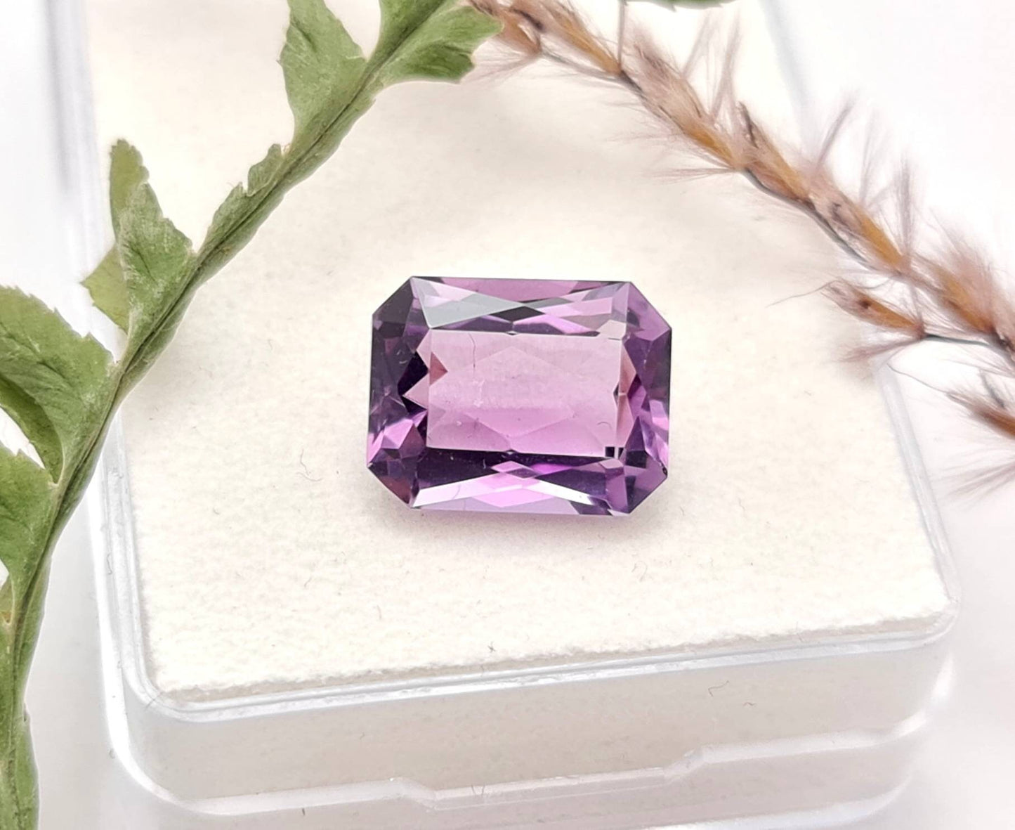 Echter facettierter Amethyst Oktagon lila violett 12,9x9,9mm 6ct (Nr.922)