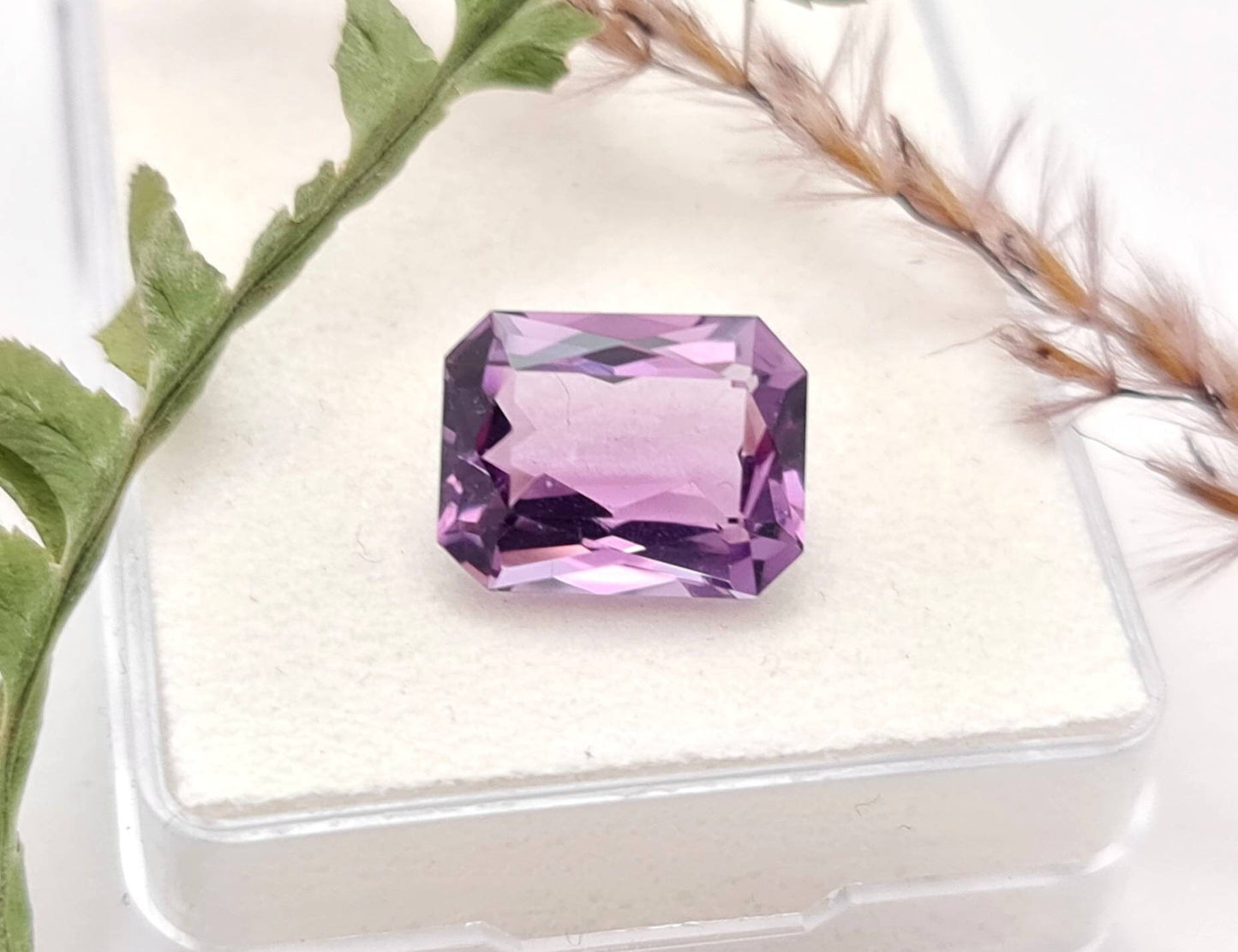 Echter facettierter Amethyst Oktagon lila violett 12,9x9,9mm 6ct (Nr.922)