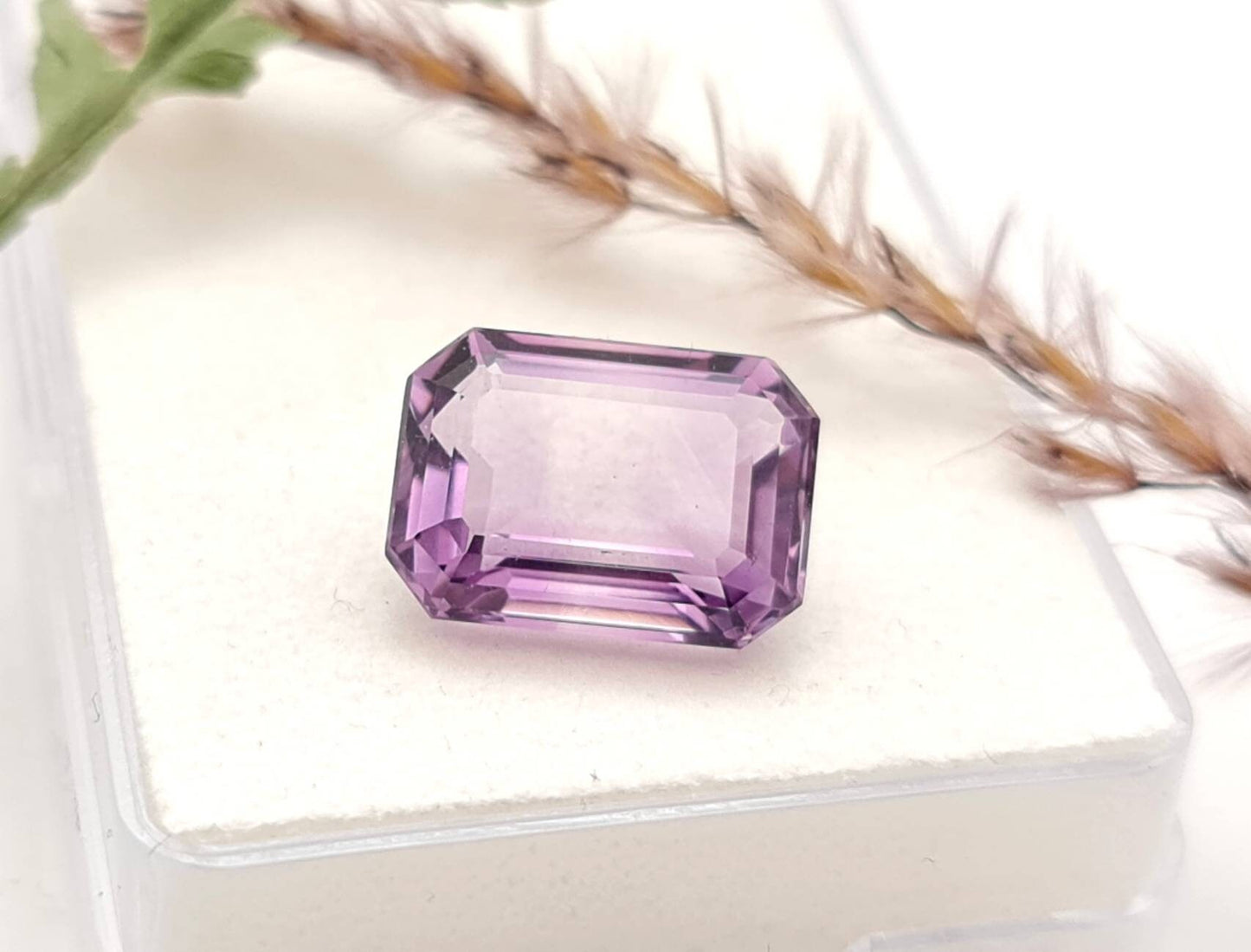 Echter facettierter Amethyst Oktagon violett lila 14x10,1mm 7,5ct (Nr.923)