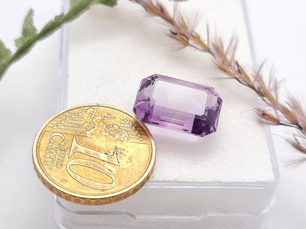 Echter facettierter Amethyst Oktagon violett lila 14x10,1mm 7,5ct (Nr.923)