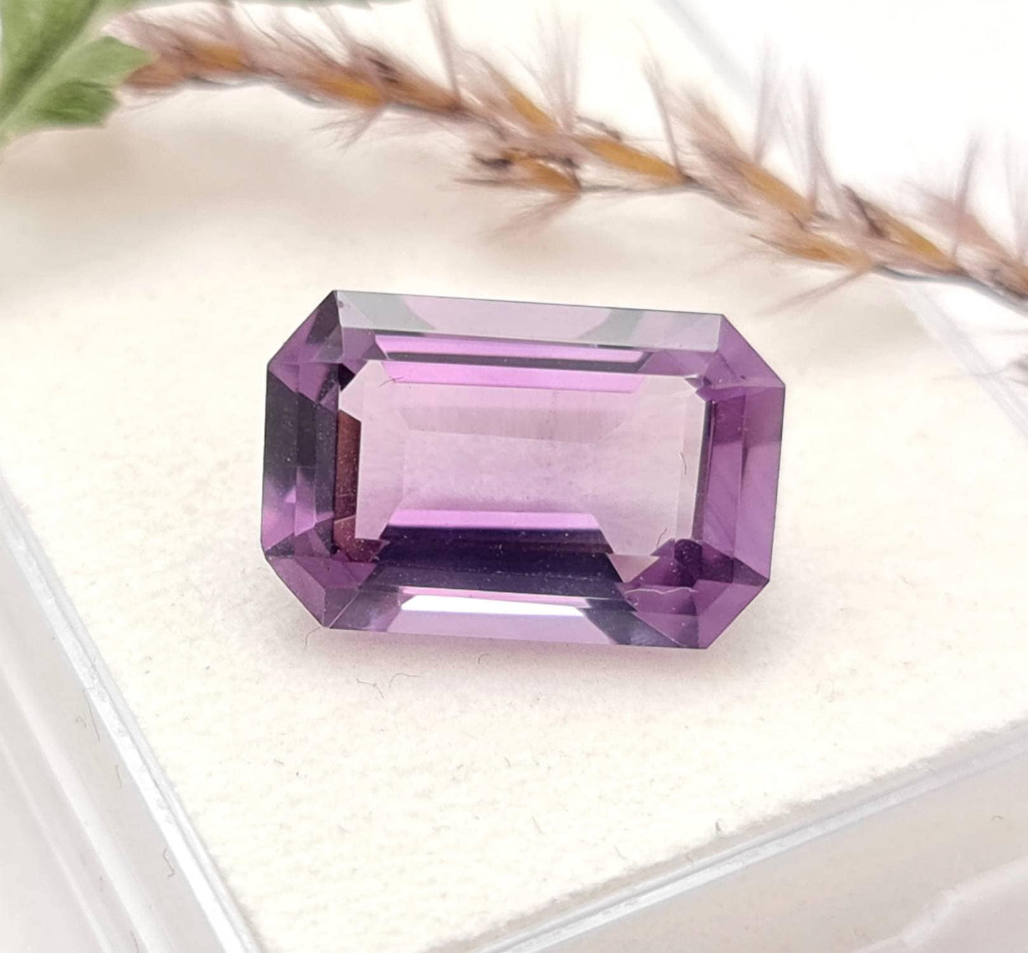 Echter facettierter Amethyst Oktagon lila violett groß 17x11,1mm 10,2ct (Nr.925)