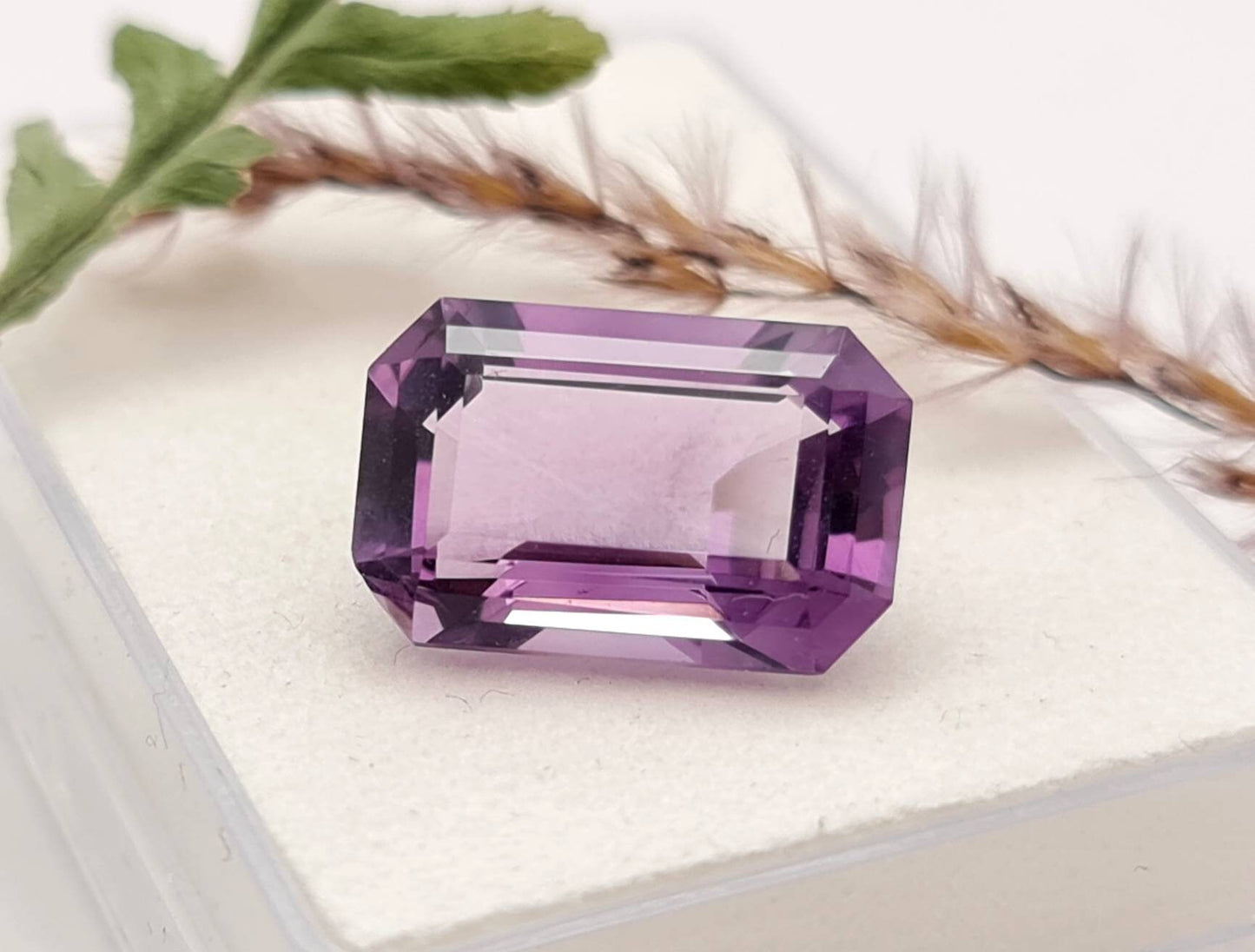 Echter facettierter Amethyst Oktagon lila violett groß 17x11,1mm 10,2ct (Nr.925)