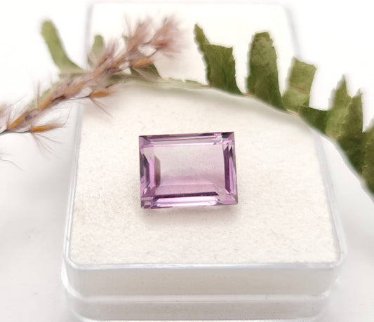 Echter violetter Amethyste lila rechteck facettiert 12,5x9,6mm 6,3ct (Nr.931)