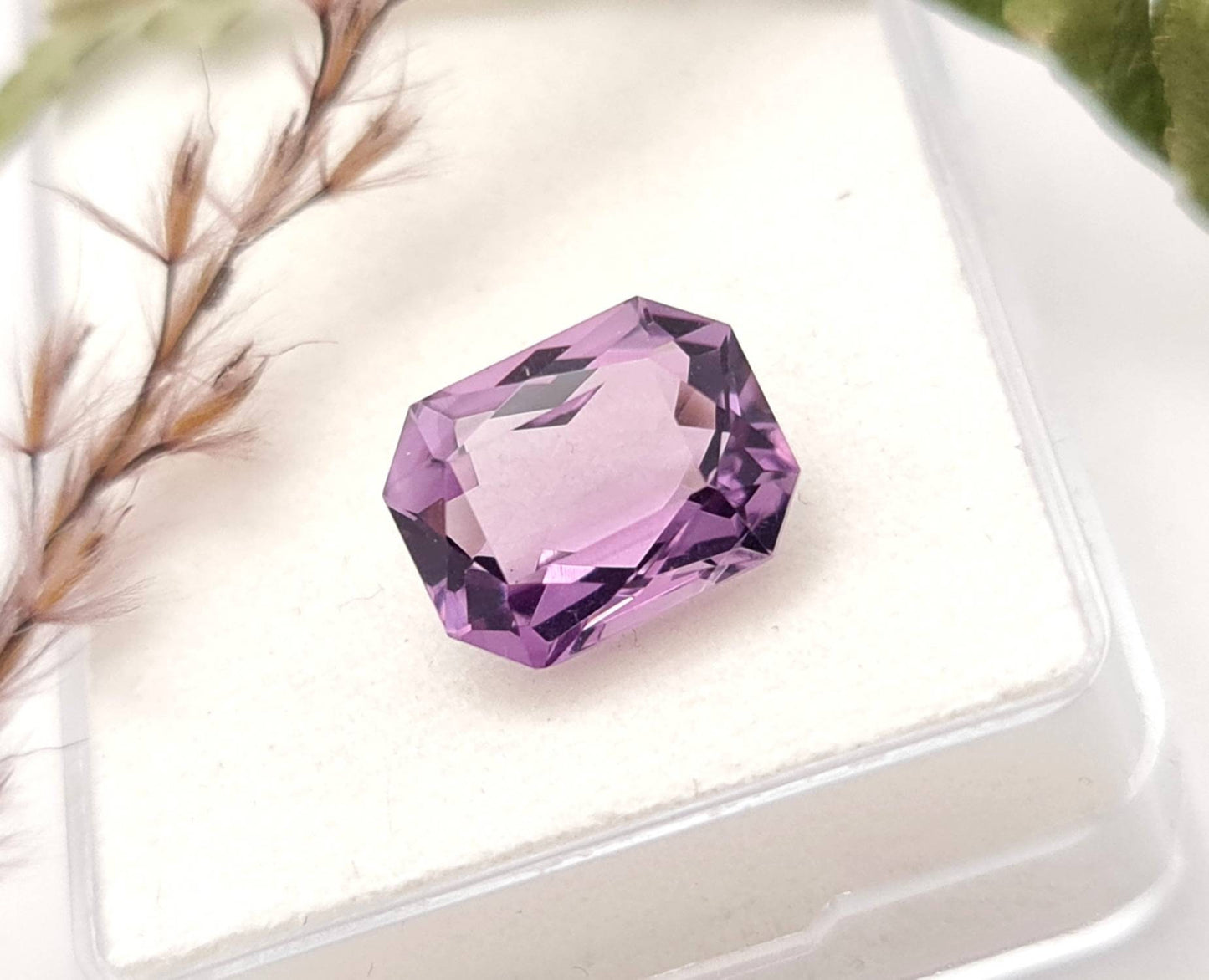 Echter violetter Amethyste lila Oktagon facettiert 12,8×9,8mm 5,8ct (Nr.932)