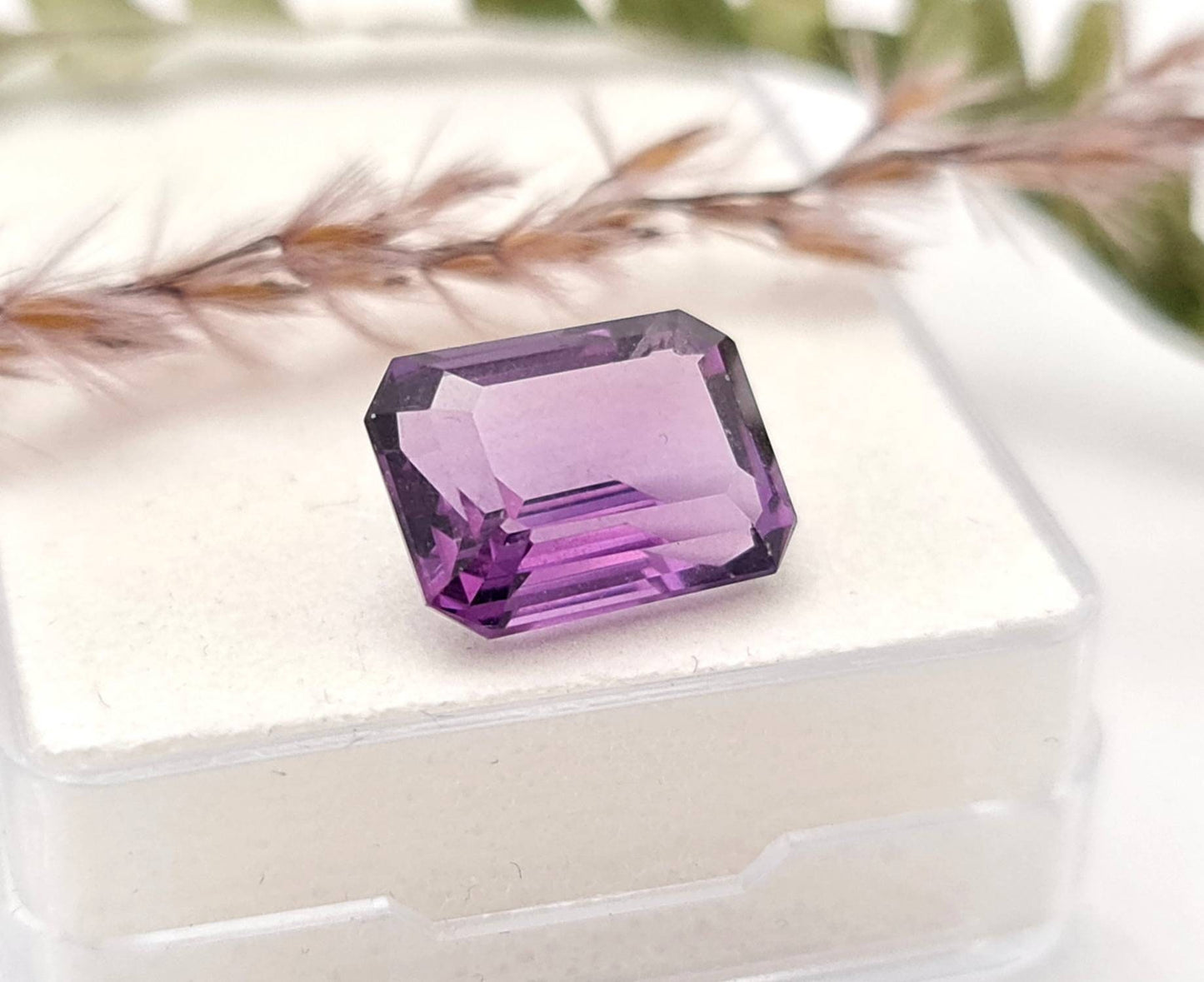 Echter violetter Amethyste lila Oktagon facettiert 12,9x9,7mm 6,3ct (Nr.934)