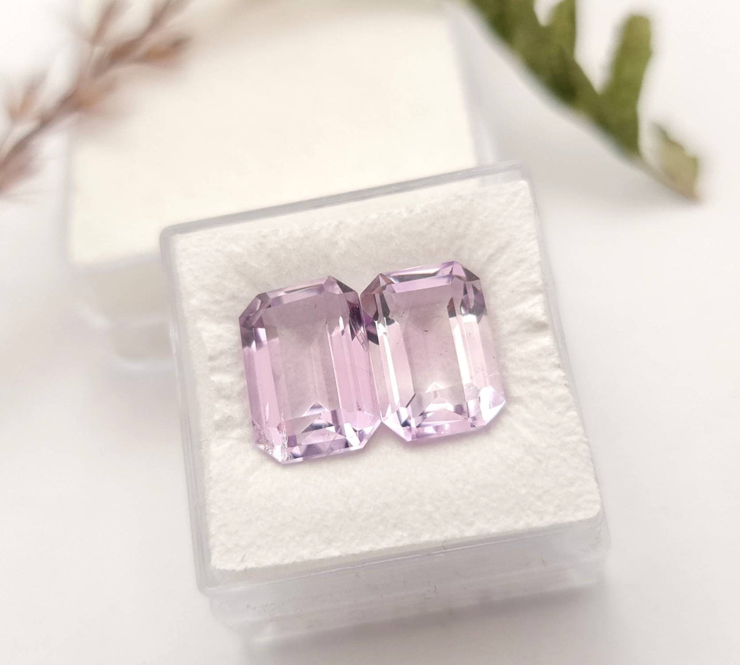 Echter violetter Amethyste lila Oktagon facettiert Paar/2 Stück 12,1x8,3mm 8,52ct (Nr.941)