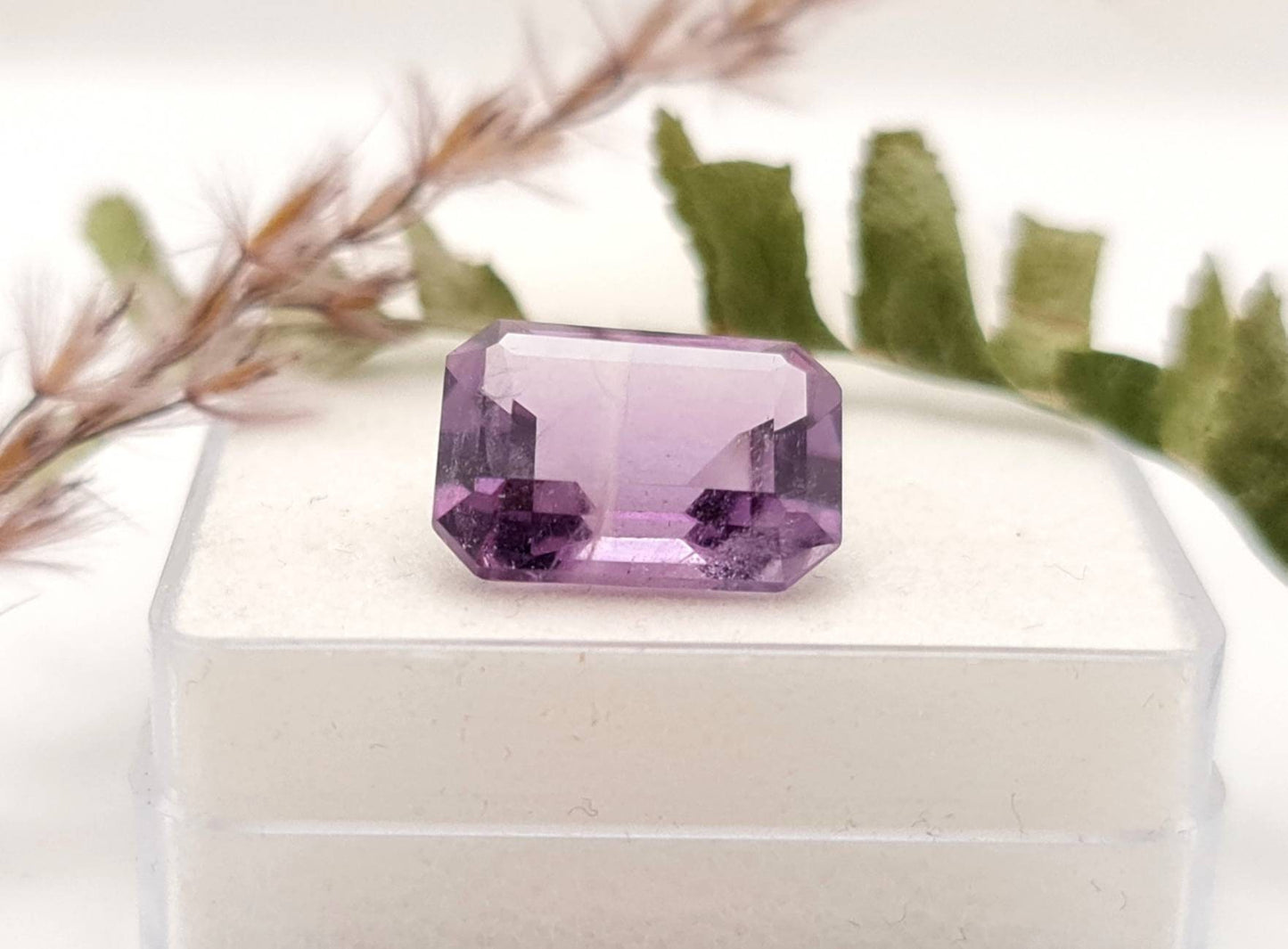 Echter violetter Amethyste lila Oktagon facettiert 13,9x10mm 6,4ct (Nr.949)