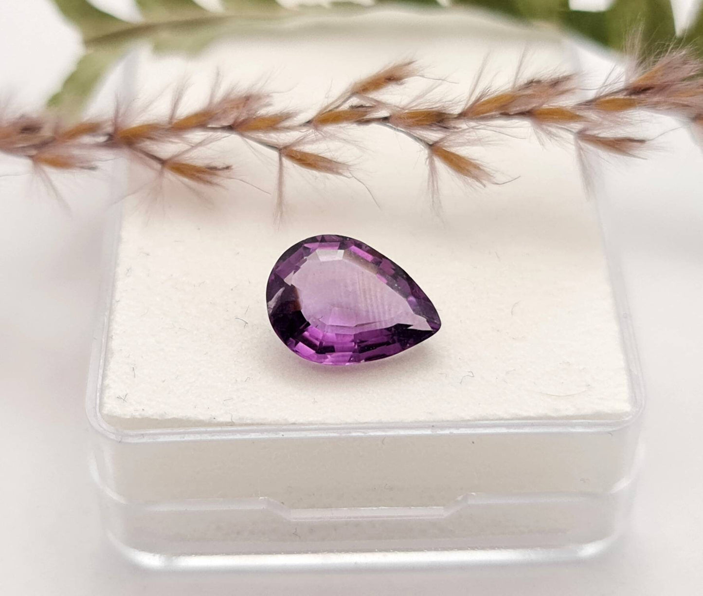 Echter violetter Amethyst Tropfen facettiert lila 11,5x8,5mm 2,96ct (Nr.983)