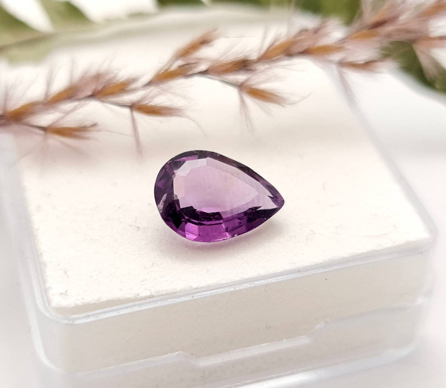 Echter violetter Amethyst Tropfen facettiert lila 11,5x8,5mm 2,96ct (Nr.983)