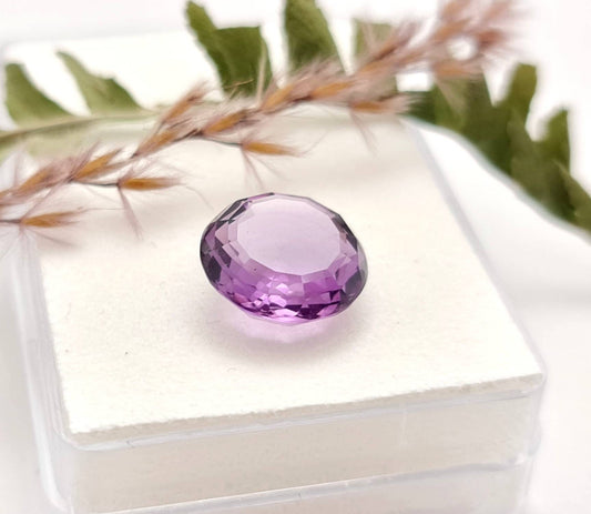 Echter violetter Amethyst rund facettiert lila 12,5mm 6,9ct (Nr.1007)