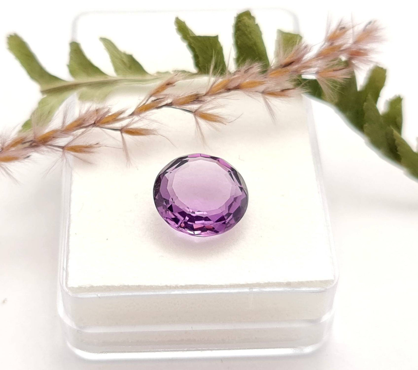 Echter violetter Amethyst rund facettiert lila 12,5mm 6,9ct (Nr.1007)