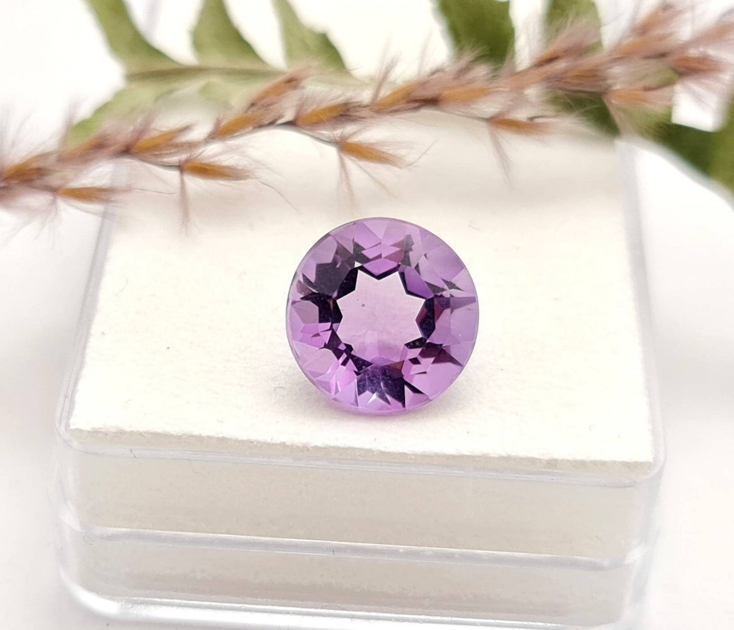 Echter violetter Amethyst rund facettiert lila 11,3mm 5ct (Nr.1008)