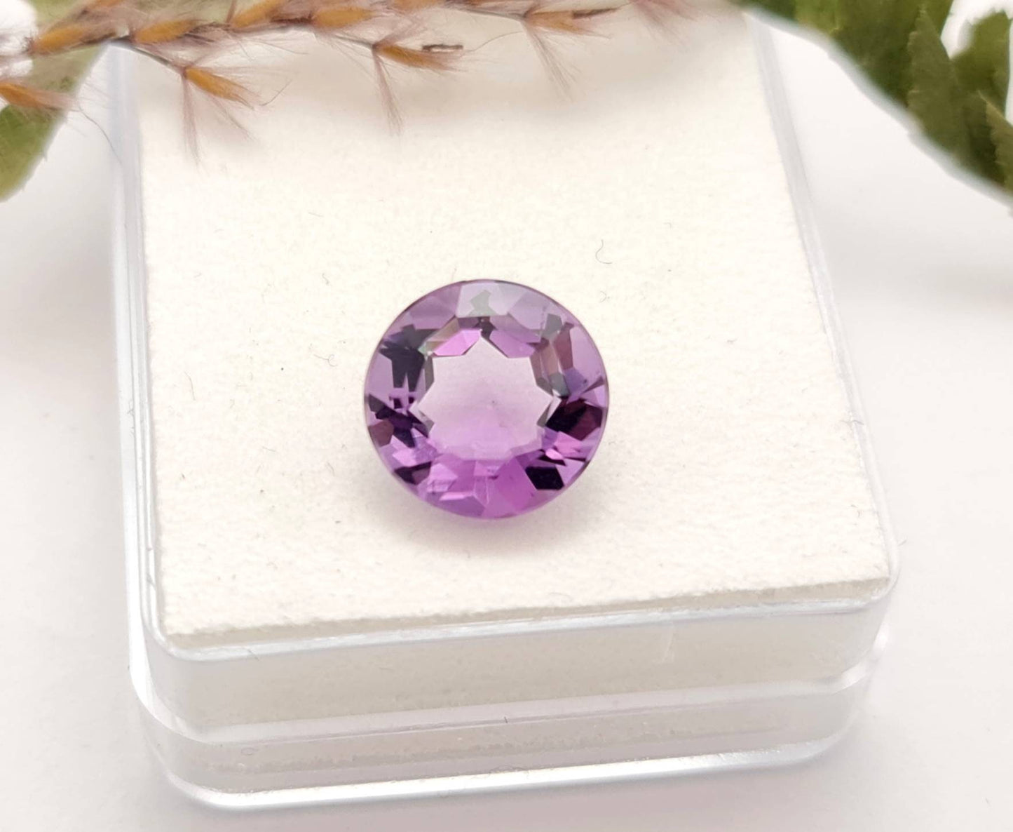 Echter violetter Amethyst rund facettiert lila 11,4mm 4,8ct (Nr.1016)