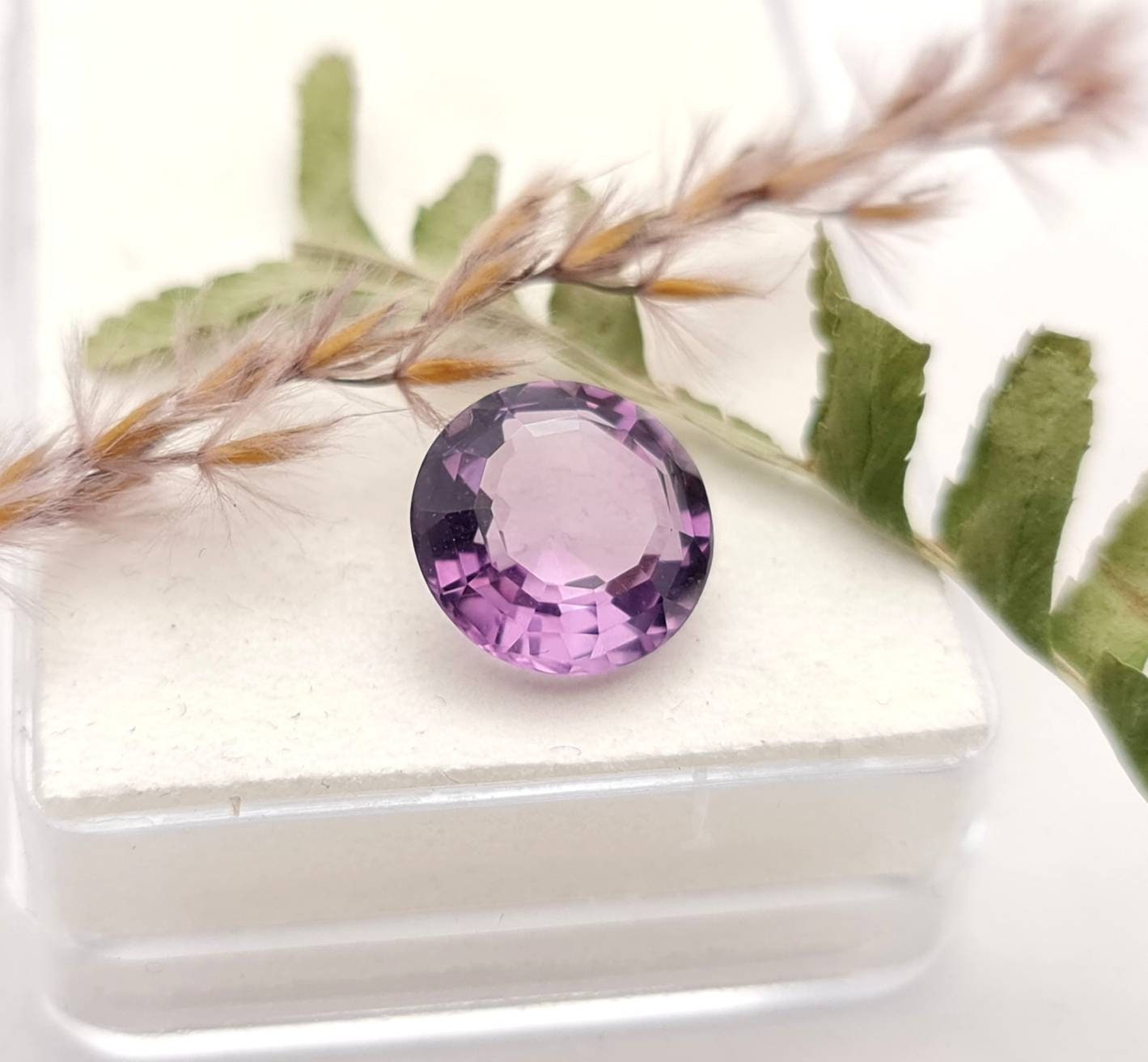 Echter facettierter Amethyst lila violett rund 11mm 4,51ct (Nr.1024)