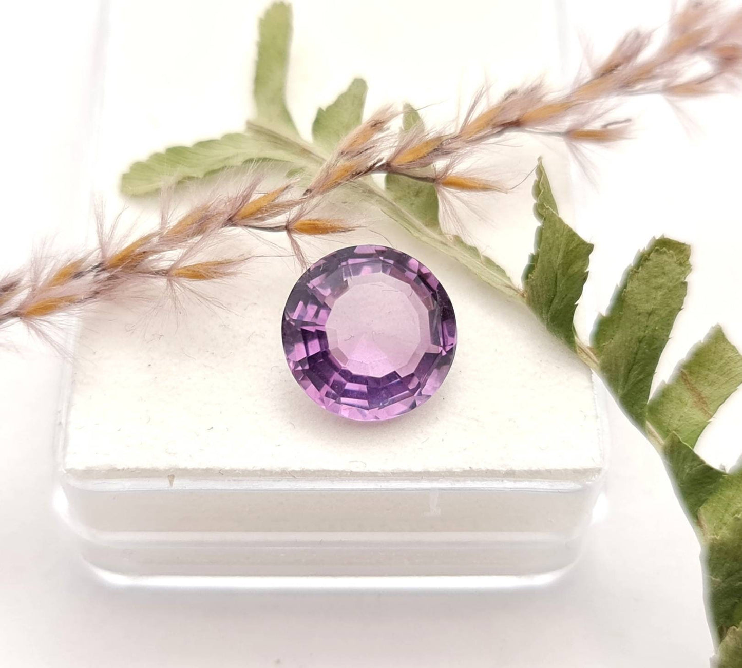 Echter facettierter Amethyst lila violett rund 11mm 4,51ct (Nr.1024)