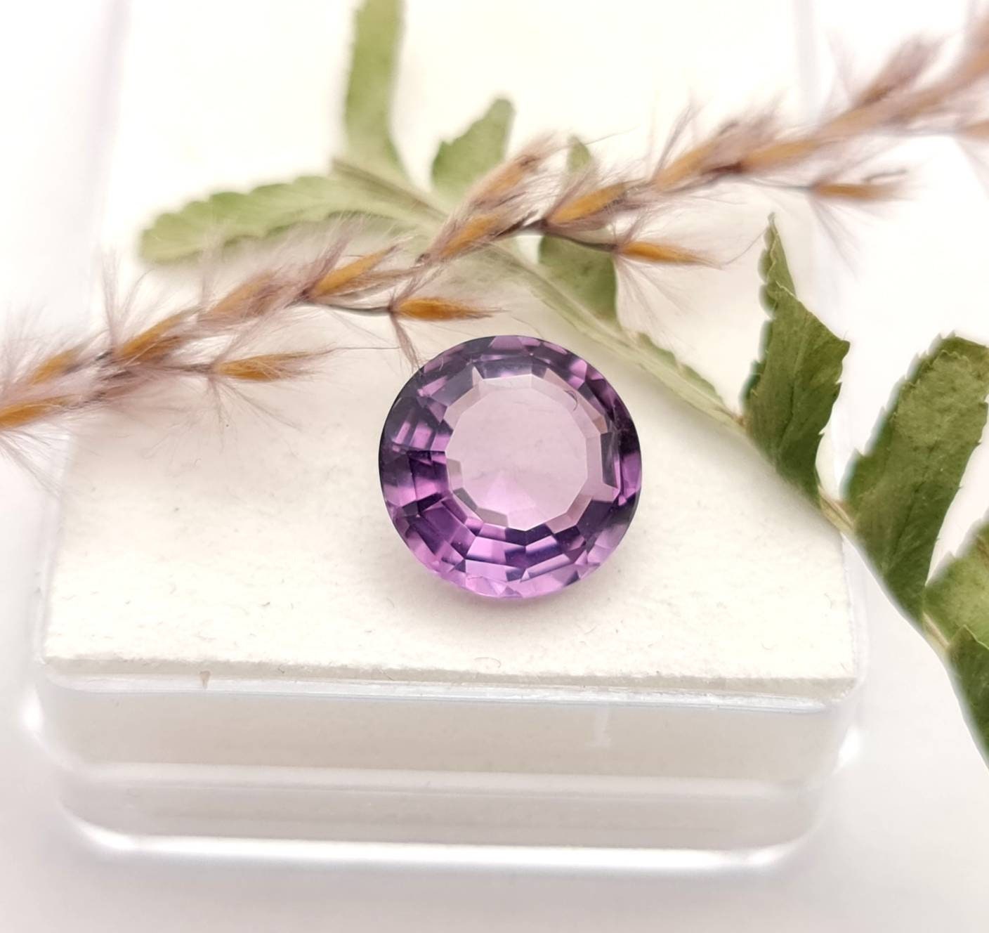 Echter facettierter Amethyst lila violett rund 11mm 4,51ct (Nr.1024)