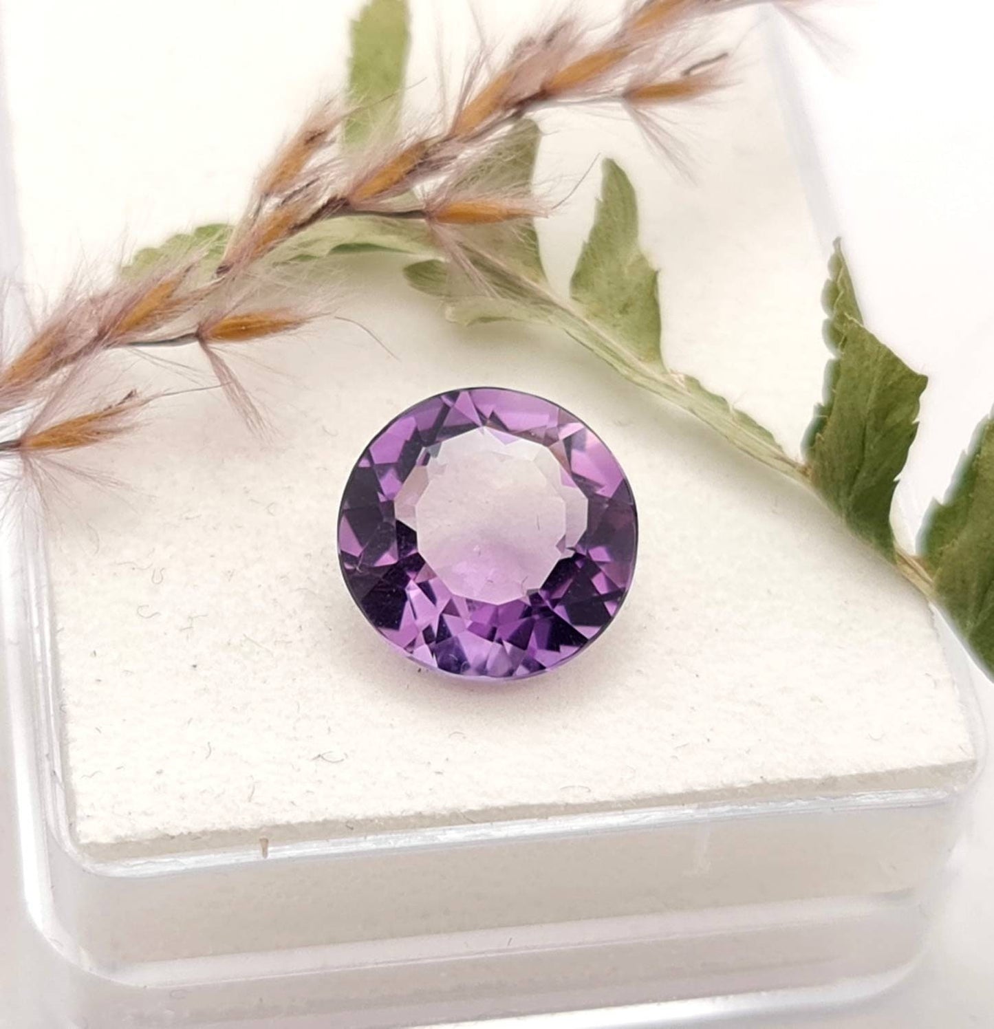 Echter facettierter Amethyst lila violett rund 11,2mm 4,48ct (Nr.1026)