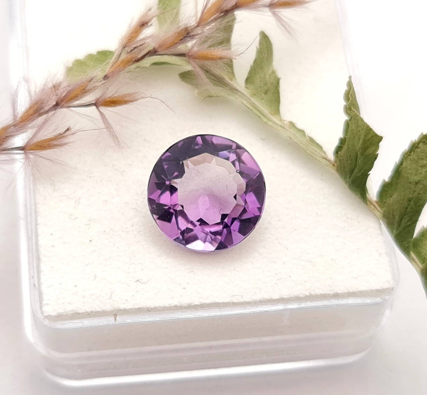 Echter facettierter Amethyst lila violett rund 11,2mm 4,48ct (Nr.1026)