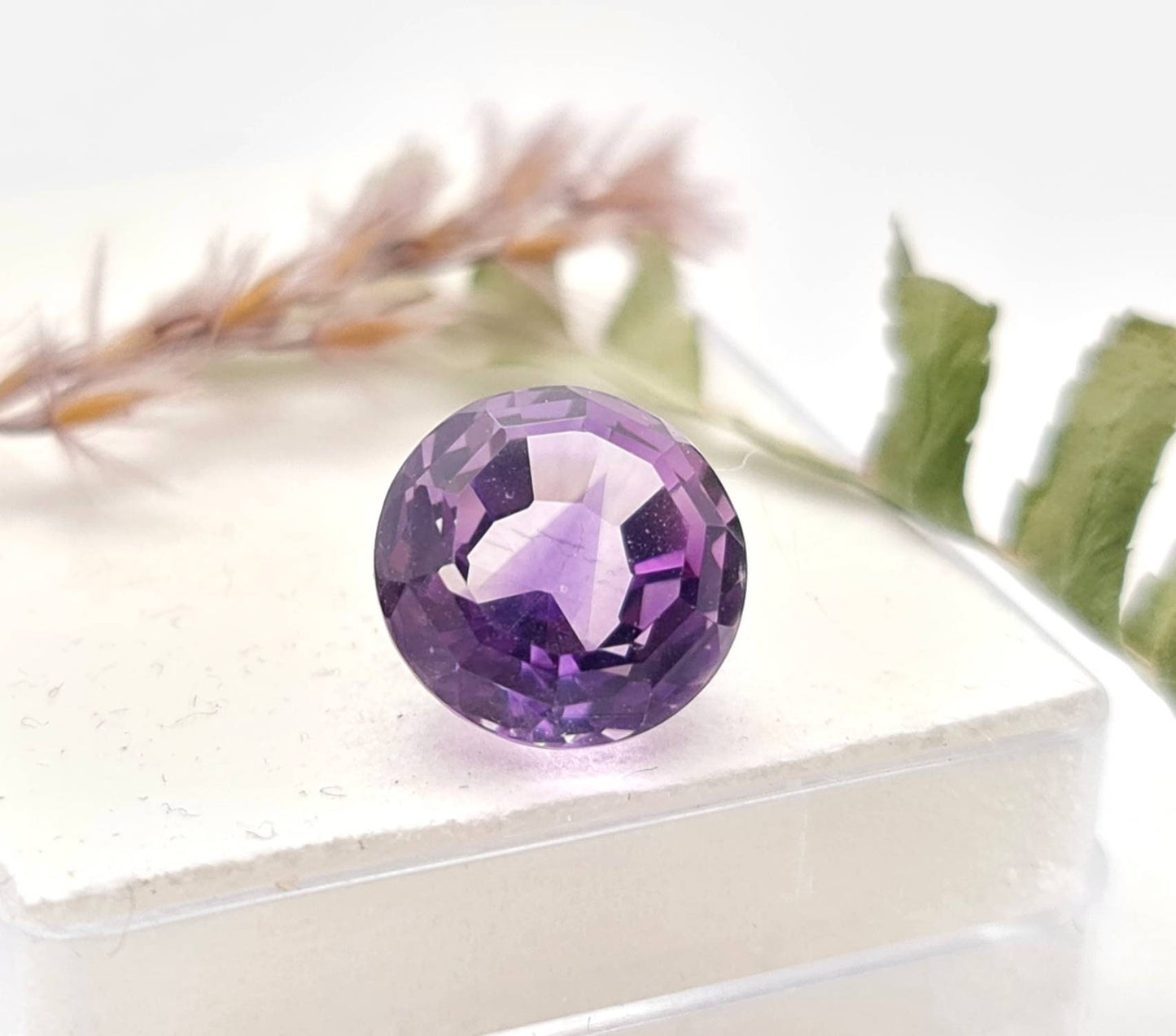 Echter facettierter Amethyst lila violett rund 11,1mm 6ct (Nr.1031)