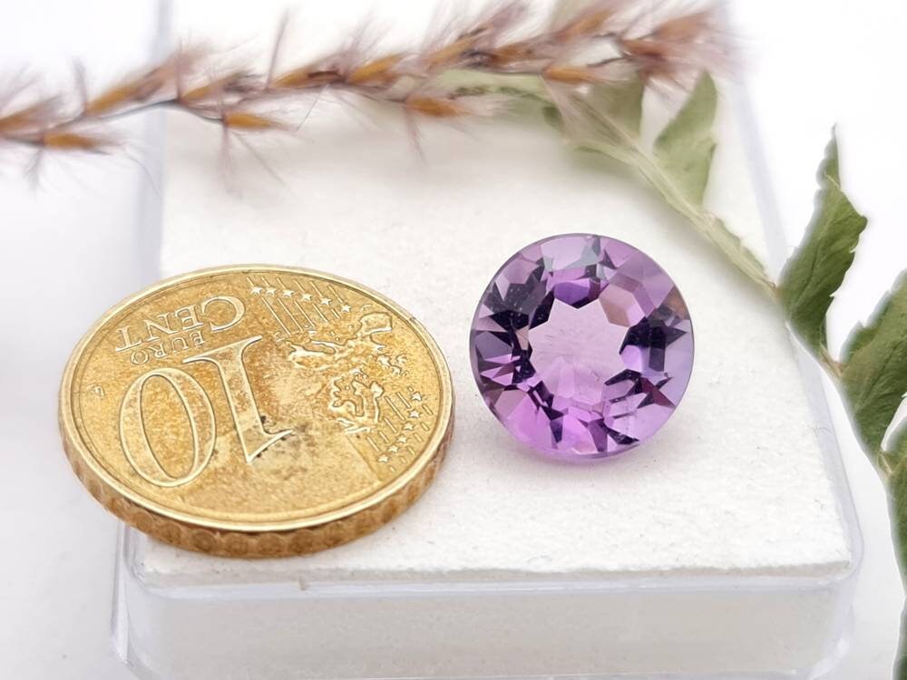 Echter facettierter Amethyst lila violett rund 11,3mm 4,43ct (Nr.1032)