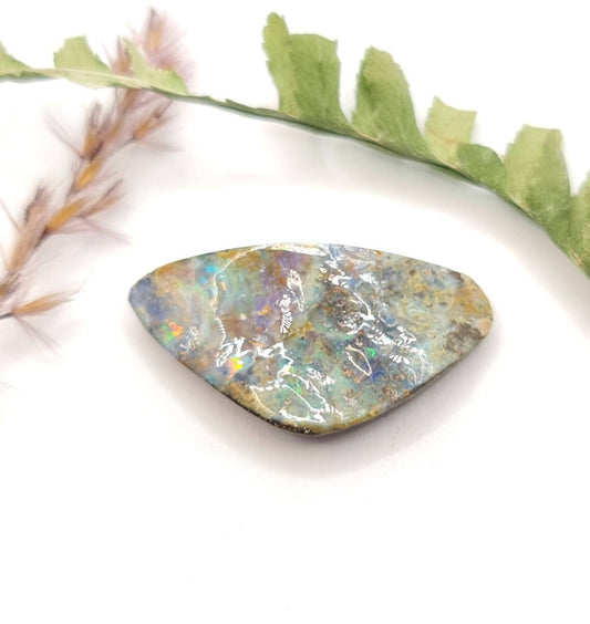 Echter australischer Boulderopal grün/multicolor 28x15,2mm 14,76ct (Nr.612)