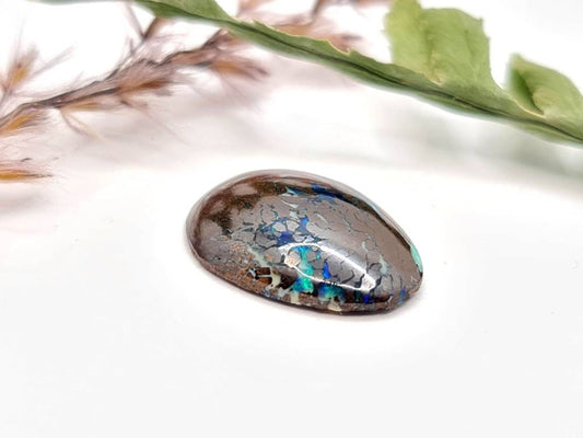 Echter australischer Boulderopal, Matrixopal grün blau 15x11,3mm 3,76ct (Nr.622)