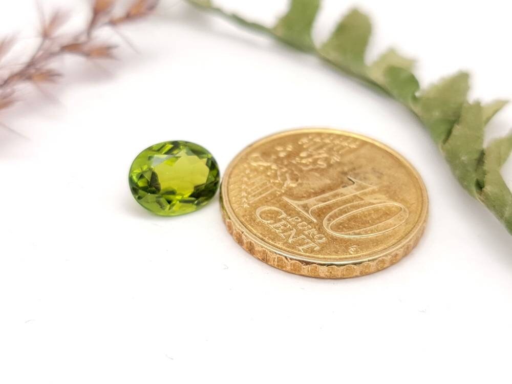 Echter grüner Peridot facettiert oval 8x6mm 1,84ct (Nr.1063)