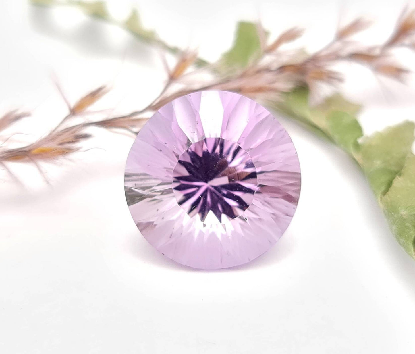 Echter facettierter Amethyst concave Schliff rund violett lila 15,7mm 11,56ct (Nr.1074)