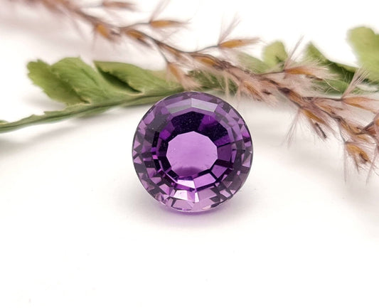 Echter facettierter Amethyst rund lila violett 12,7mm 8,44ct (Nr.718)