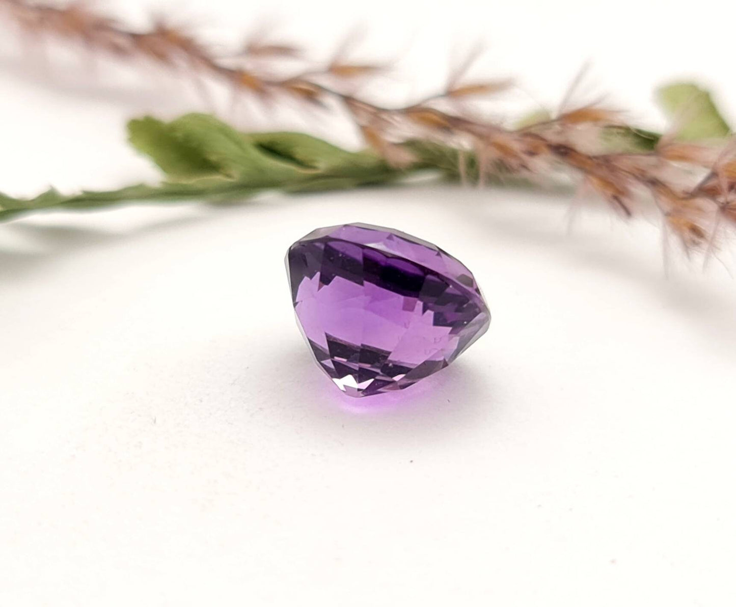 Echter facettierter Amethyst rund lila violett 12,7mm 8,44ct (Nr.718)