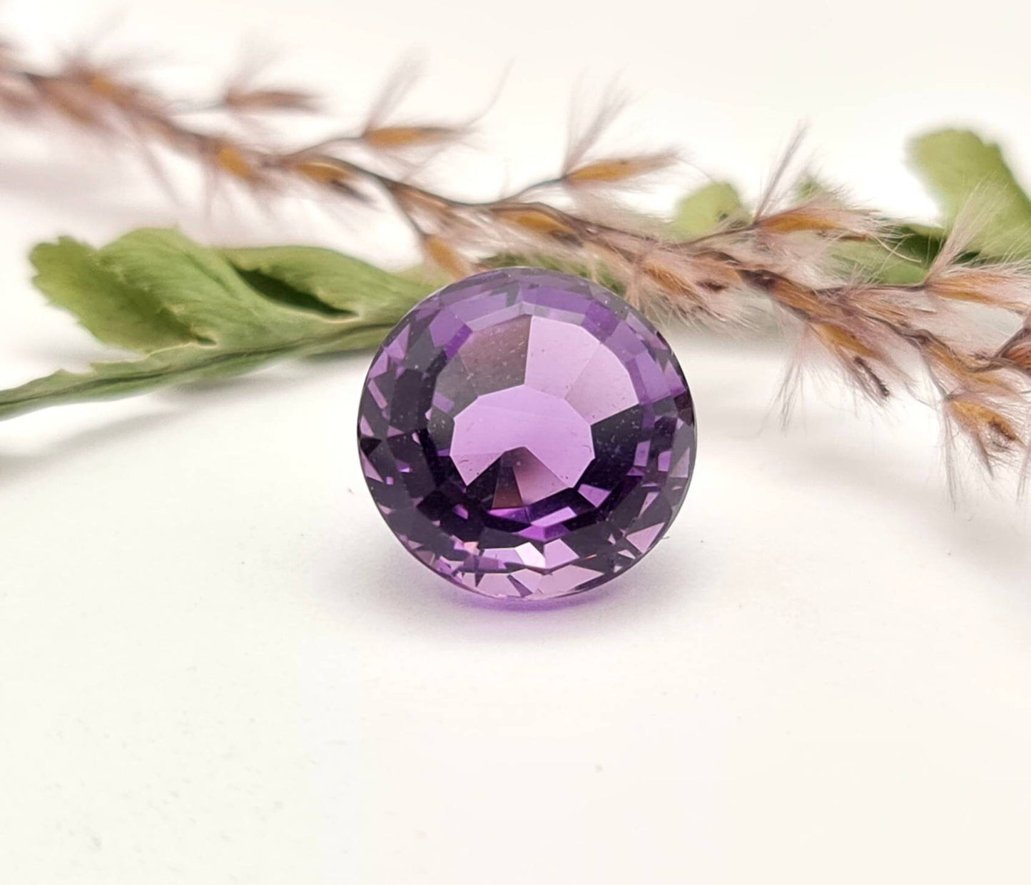 Echter facettierter Amethyst rund lila violett 12,7mm 8,44ct (Nr.718)