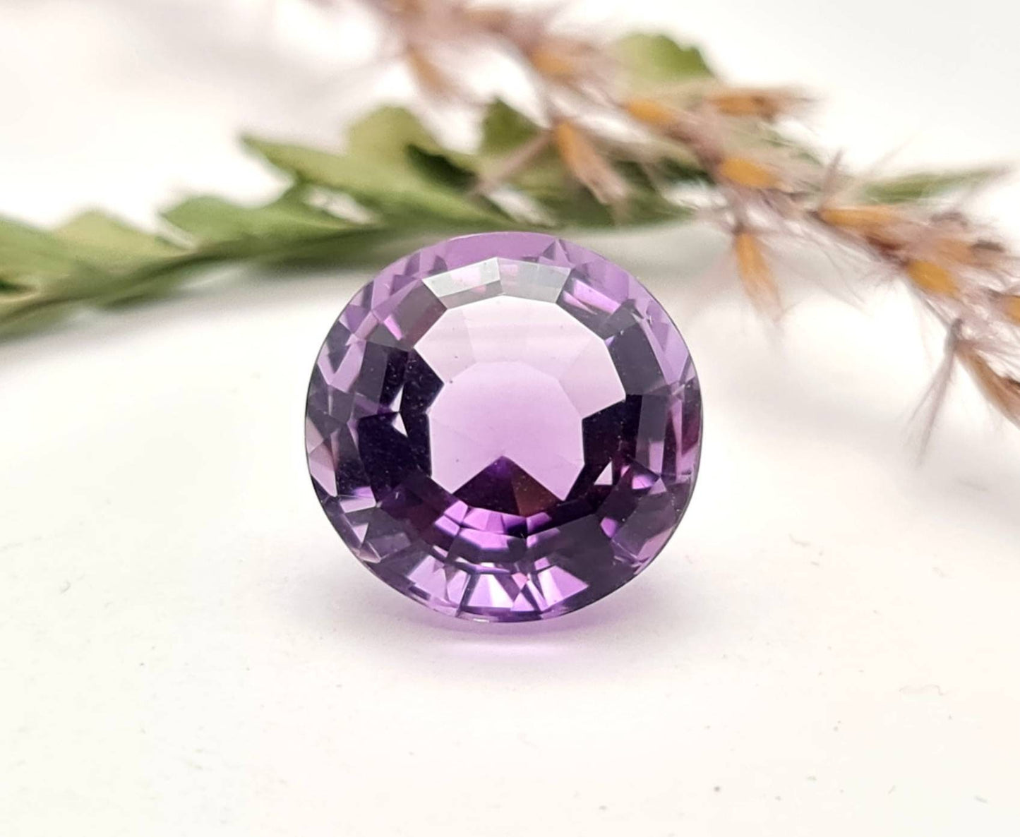 Echter facettierter Amethyst rund violett lila 13,2 mm 8,34 ct (Nr.732)