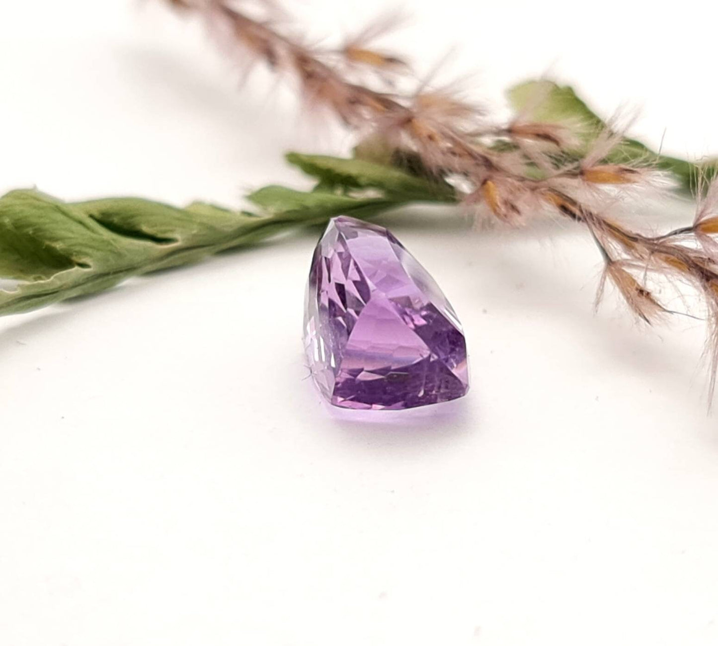 Echter facettierter Amethyst Rechteck lila violett 12,6x9,9 mm 6,99ct (Nr.743)